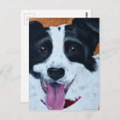Border Collie Mix Painting Postkarte (Vorne/Hinten)