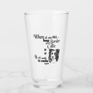 Border Collie Moderne Kunst niedlicher Hund zücht Glas
