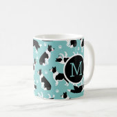 Border Collie Monogram Kaffeetasse (VorderseiteRechts)