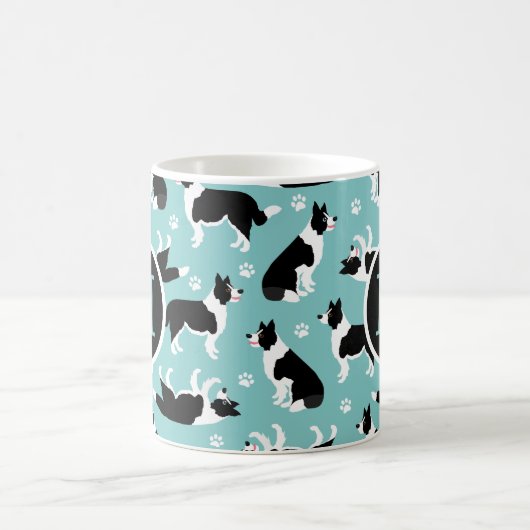 Border Collie Monogram Kaffeetasse (Mittel)