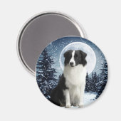 Border Collie & Moon Magnet (Vorderseite/Rückseite)