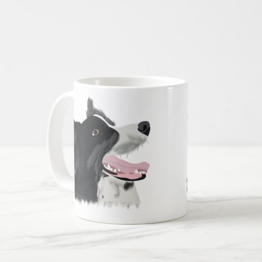 Border Collie Niedlich Dog Kaffeetasse (Vorderseite Links)