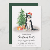 Border Collie Niedlich Dog Lover Christmas Party Einladung (Vorne/Hinten)