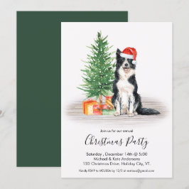 Border Collie Niedlich Dog Lover Christmas Party Einladung