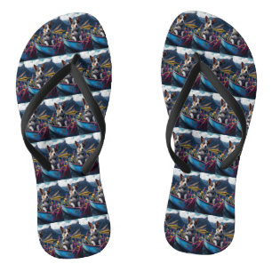 Border Collie on a Paddle: Ein Landschaftliches Ab Badesandalen