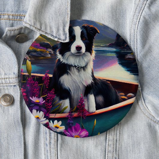 Border Collie on a Paddle: Ein Landschaftliches Ab Button (Beispiel)