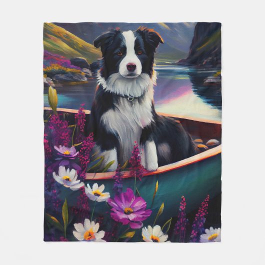 Border Collie on a Paddle: Ein Landschaftliches Ab Fleecedecke (Vorderseite)