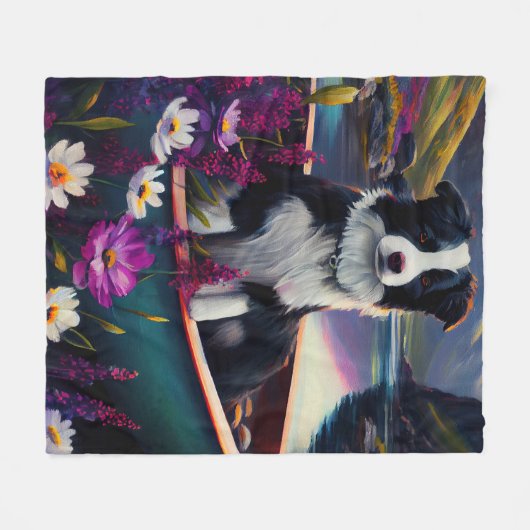 Border Collie on a Paddle: Ein Landschaftliches Ab Fleecedecke (Vorderseite (Horizontal))
