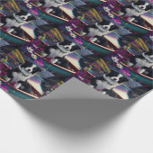 Border Collie on a Paddle: Ein Landschaftliches Ab Geschenkpapier (Ecke)