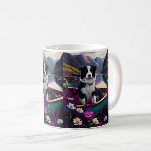 Border Collie on a Paddle: Ein Landschaftliches Ab Kaffeetasse (VorderseiteRechts)