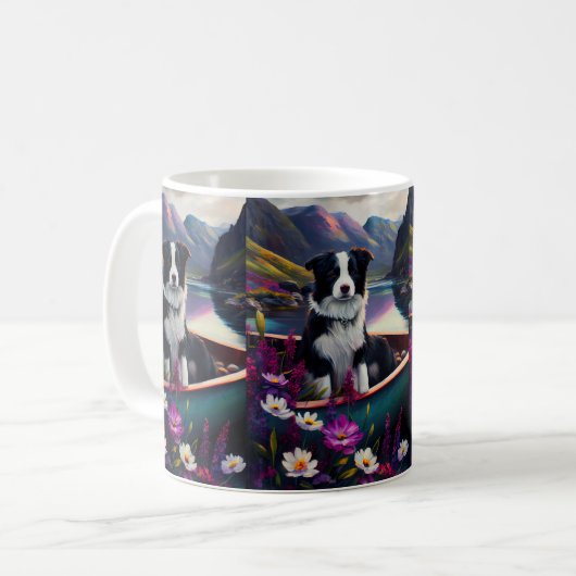 Border Collie on a Paddle: Ein Landschaftliches Ab Kaffeetasse (Vorderseite Links)