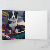 Border Collie on a Paddle: Ein Landschaftliches Ab Karte (Innenseite)
