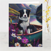 Border Collie on a Paddle: Ein Landschaftliches Ab Karte (Gelbe Blume)