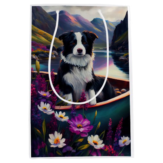 Border Collie on a Paddle: Ein Landschaftliches Ab Mittlere Geschenktüte (Vorderseite)