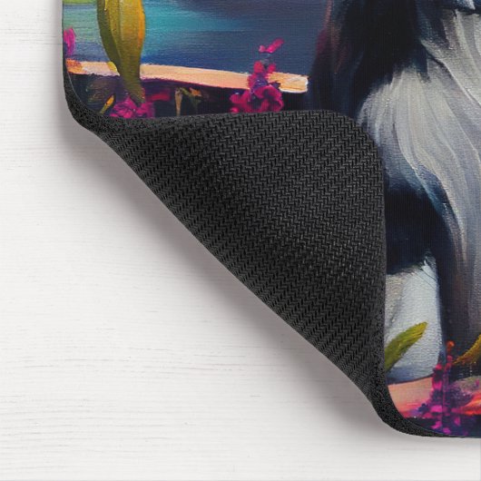 Border Collie on a Paddle: Ein Landschaftliches Ab Mousepad (Ecke)