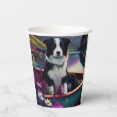 Border Collie on a Paddle: Ein Landschaftliches Ab Pappbecher (Rückseite)