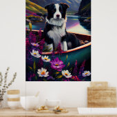Border Collie on a Paddle: Ein Landschaftliches Ab Poster (Küche)