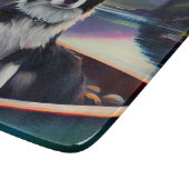 Border Collie on a Paddle: Ein Landschaftliches Ab Schneidebrett (Ecke)