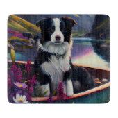Border Collie on a Paddle: Ein Landschaftliches Ab Schneidebrett (Vorderseite)