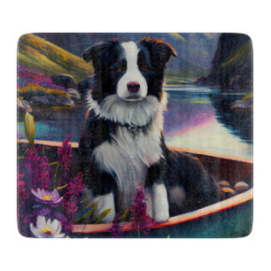 Border Collie on a Paddle: Ein Landschaftliches Ab Schneidebrett