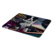 Border Collie on a Paddle: Ein Landschaftliches Ab Schneidebrett (Ecke)