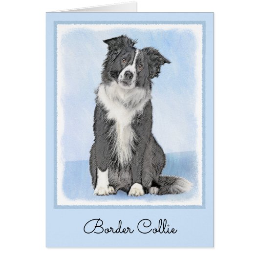Border Collie Painting - Niedliche Original Dog Ar (Vorne)