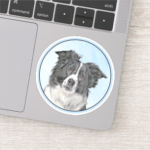Border Collie Painting - Niedliche Original Dog Ar Aufkleber