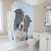 Border Collie Painting - Niedliche Original Dog Ar Duschvorhang (Beispiel)