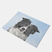 Border Collie Painting - Niedliche Original Dog Ar Fußmatte (Schrägansicht)