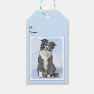 Border Collie Painting - Niedliche Original Dog Ar Geschenkanhänger