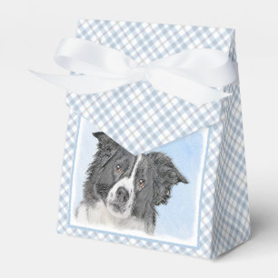Border Collie Painting - Niedliche Original Dog Ar Geschenkschachtel