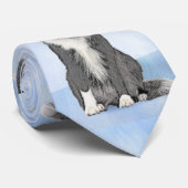 Border Collie Painting - Niedliche Original Dog Ar Krawatte (Gerollt)