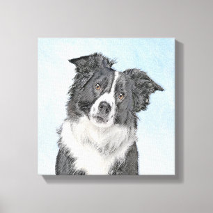 Border Collie Painting - Niedliche Original Dog Ar Leinwanddruck