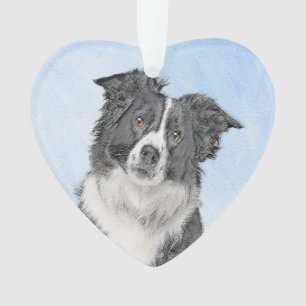 Border Collie Painting - Niedliche Original Dog Ar Ornament