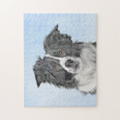 Border Collie Painting - Niedliche Original Dog Ar Puzzle (Vertikal)