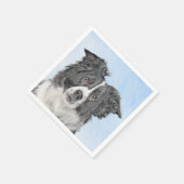Border Collie Painting - Niedliche Original Dog Ar Serviette (Ecke)
