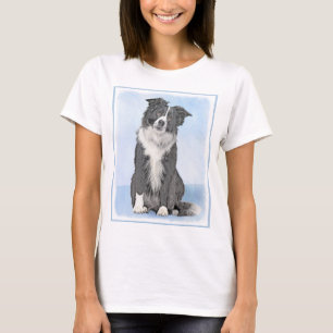 Border Collie Painting - Niedliche Original Dog Ar T-Shirt