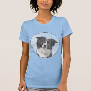 Border Collie Painting - Niedliche Original Dog Ar T-Shirt