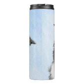 Border Collie Painting - Niedliche Original Dog Ar Thermosbecher (Rückseite)