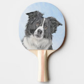 Border Collie Painting - Niedliche Original Dog Ar Tischtennis Schläger (Rückseite)