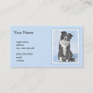 Border Collie Painting - Niedliche Original Dog Ar Visitenkarte