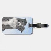 Border Collie Painting - Niedliche Original Hunde Gepäckanhänger (Rückseite horizontal)