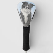 Border Collie Painting - Niedliche Original Hunde Golf Headcover (Vorderseite)