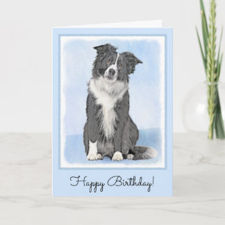 Border Collie Painting - Niedliche Original Hunde Karte