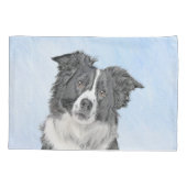 Border Collie Painting - Niedliche Original Hunde Kissenbezug (Rückseite)