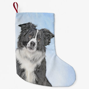 Border Collie Painting - Niedliche Original Hunde  Kleiner Weihnachtsstrumpf
