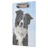 Border Collie Painting - Niedliche Original Hunde Klemmbrett (Links)