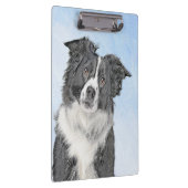 Border Collie Painting - Niedliche Original Hunde Klemmbrett (Rechts)