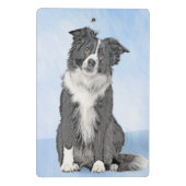 Border Collie Painting - Niedliche Original Hunde  Mini Klemmbrett (Rückseite)