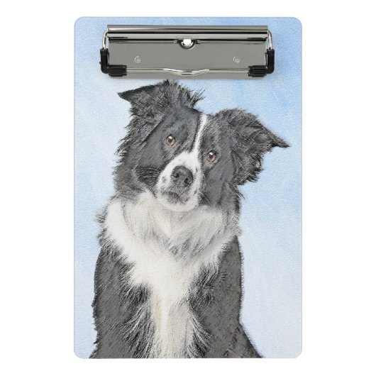 Border Collie Painting - Niedliche Original Hunde  Mini Klemmbrett (Vorderseite)